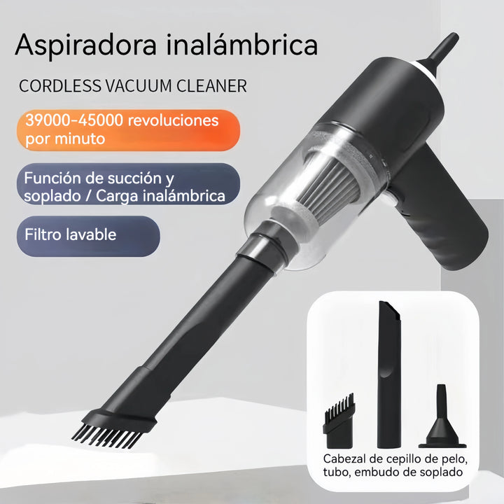 Mini Car Vacuum & Blower – Wireless Charging High Power Dual Suction Interior