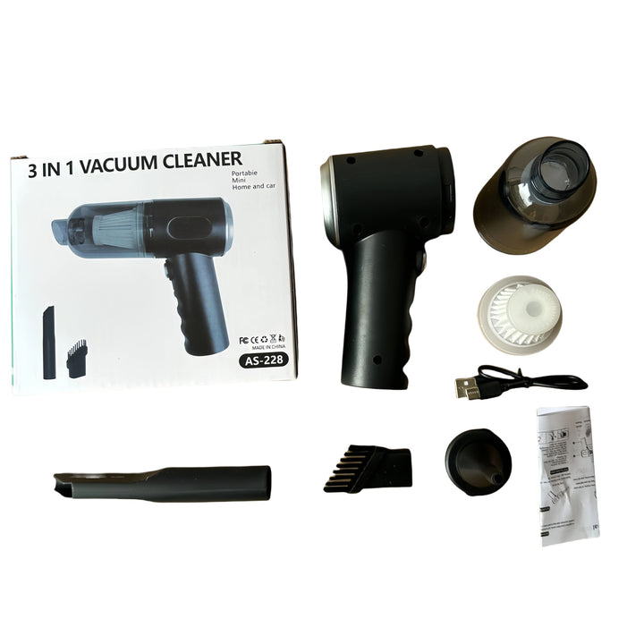 Mini Car Vacuum & Blower – Wireless Charging High Power Dual Suction Interior