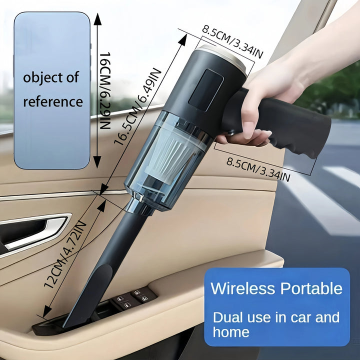 Mini Car Vacuum & Blower – Wireless Charging High Power Dual Suction Interior