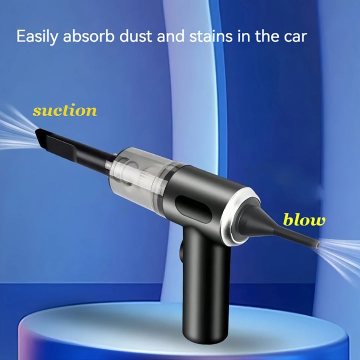 Mini Car Vacuum & Blower – Wireless Charging High Power Dual Suction Interior