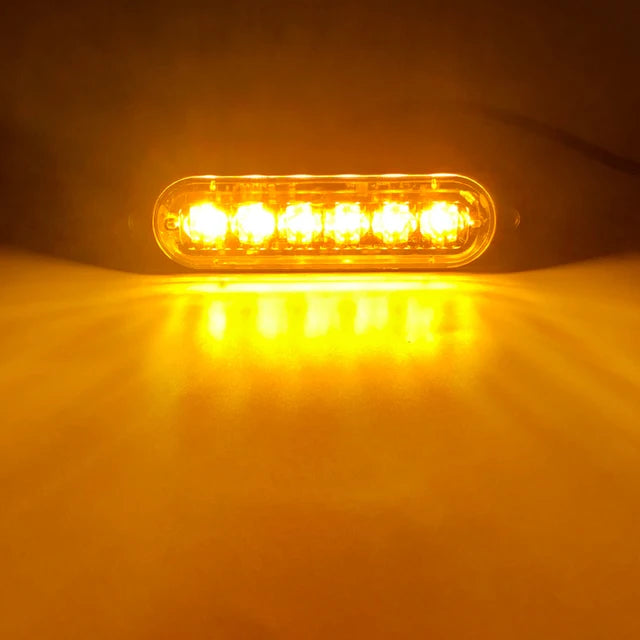 6-LED Grille Strobe Warning Light – Emergency Flash Car & Truck 12/24V