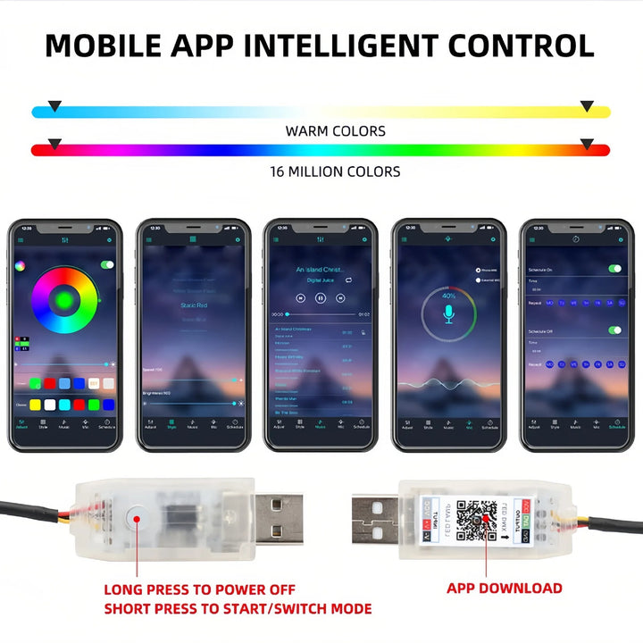 RGB LED Car Interior Ambient Light Kit – APP Remote Acrylic Dashboard Strips