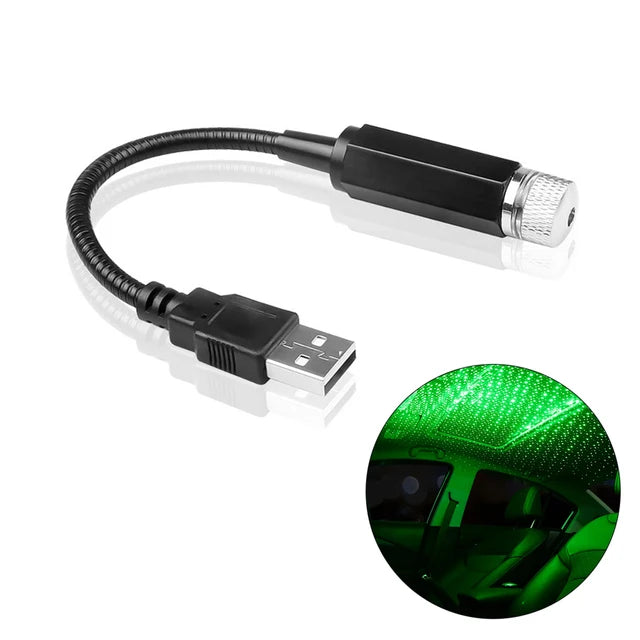 USB Star Night Projector – Galaxy Atmosphere Lamp Car Roof & Ceiling Decor