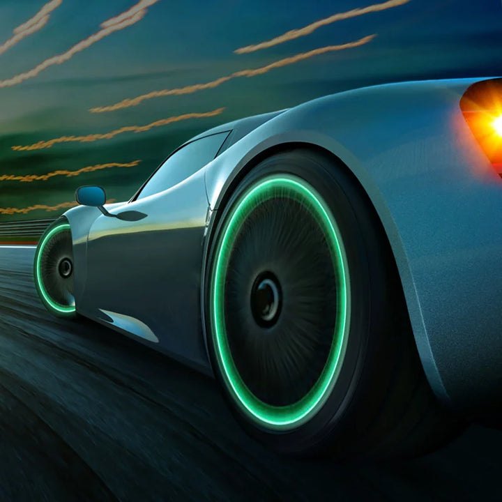 GlowRide™ Luminous Tire Valve Caps – Night Glowing Wheel Decor