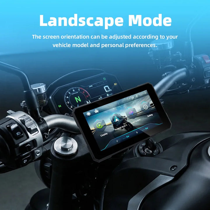 Portable 5-Inch Motorcycle GPS Wireless CarPlay Screen – IPX7 Waterproof