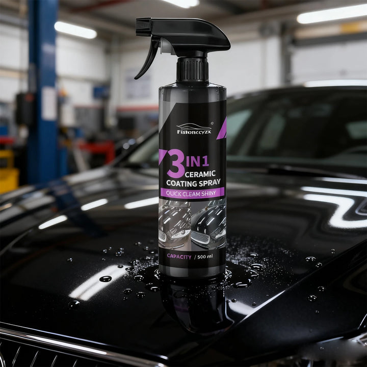 3-in-1 Ceramic Coating Spray – Nano Hydrophobic Paint Protection & High Gloss