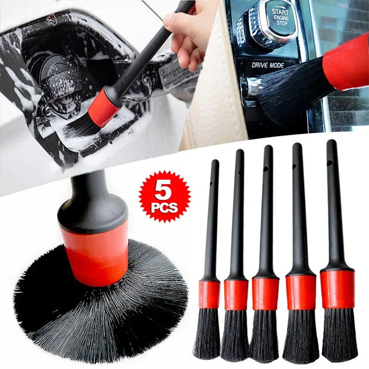 5-Piece Car Detailing Brush Kit – Interior Vents & Wheel Rim Cleaning Set