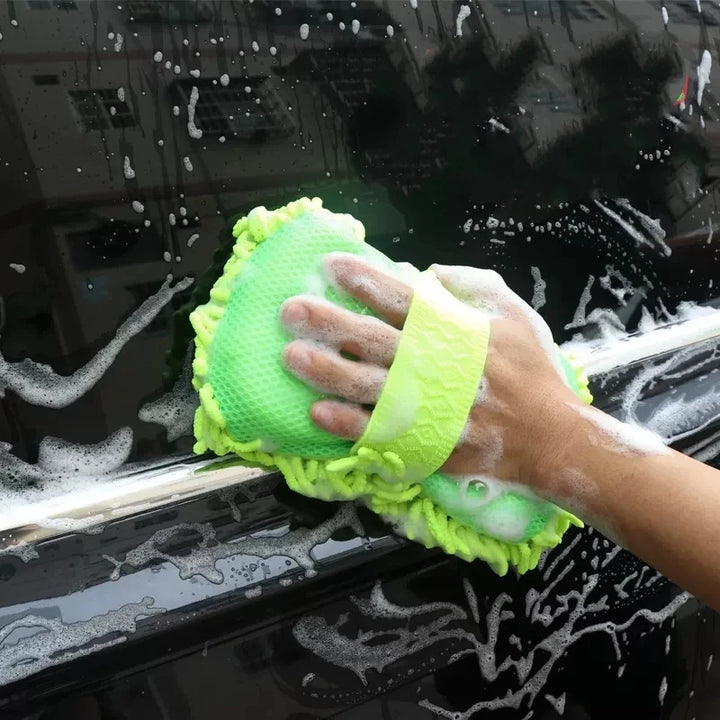 Microfiber Car Wash Mitt & Sponge Set – Scratch-Free Detailing Glove All