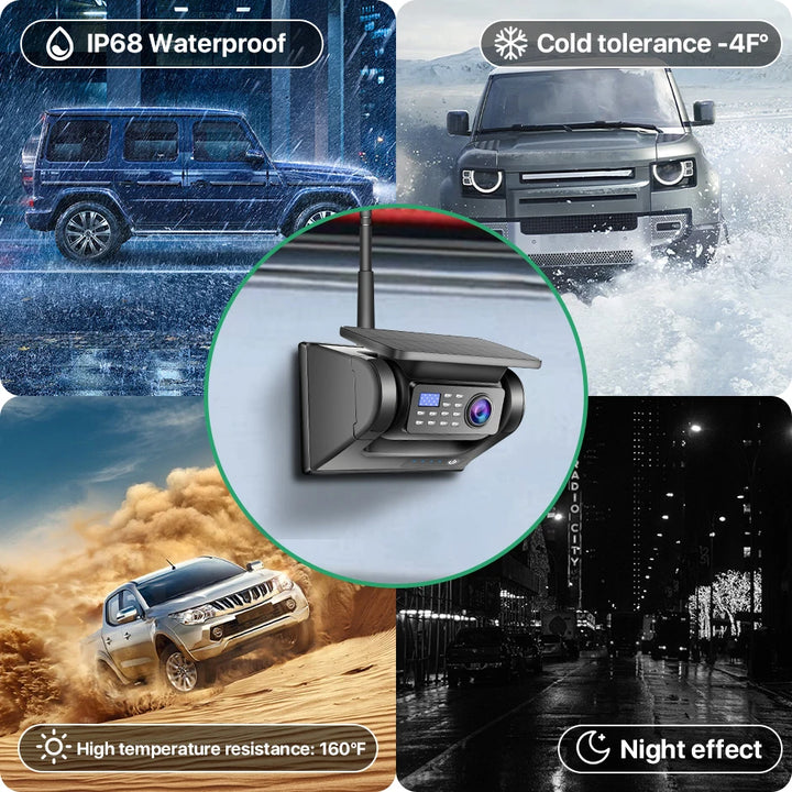 Solar Magnetic Backup Camera 5G WiFi – 1080P IR Night Vision Trucks & RVs