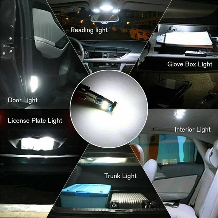 T10 W5W 194 LED 10-Pack – 15-SMD 4014 CANBUS Dome Map & Trunk Light 12V