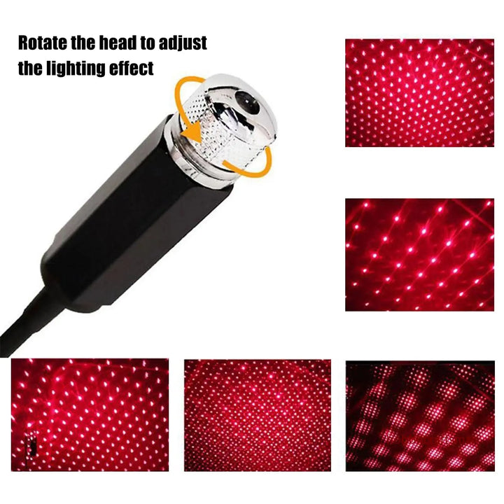 USB Star Night Projector – Galaxy Atmosphere Lamp Car Roof & Ceiling Decor