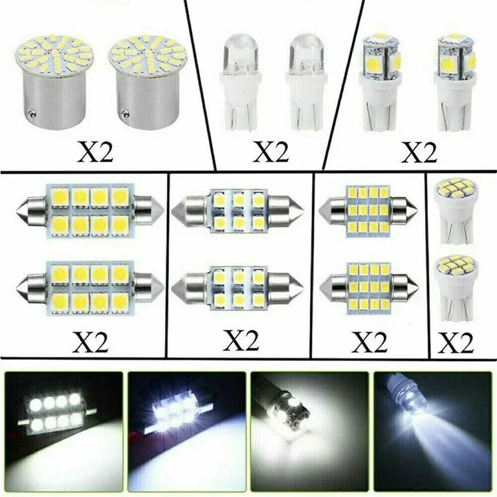LED Interior Bulb Kit T10 & Festoon – 6500K White Dome Map Trunk & License Plate