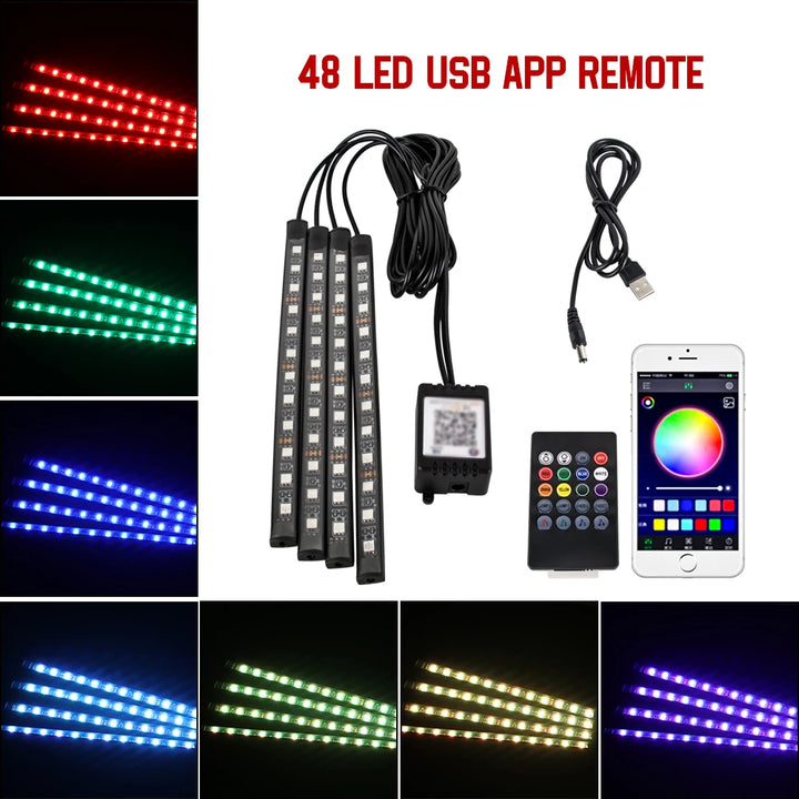 LumiRide™ RGB LED Car Interior Strip Lights