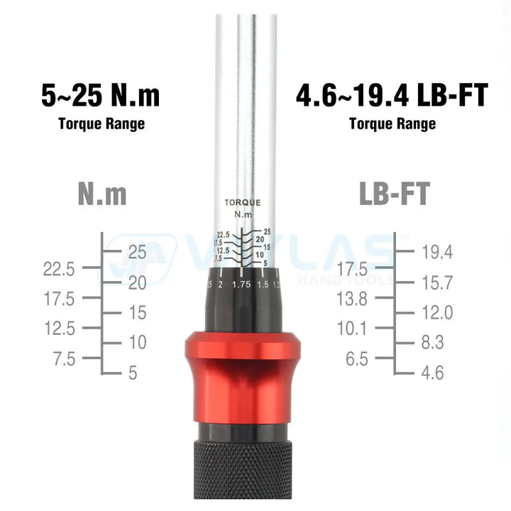 1/4 Drive Click Torque Wrench 5-25 Nm – Precision Ratchet Car & Bicycle Tool