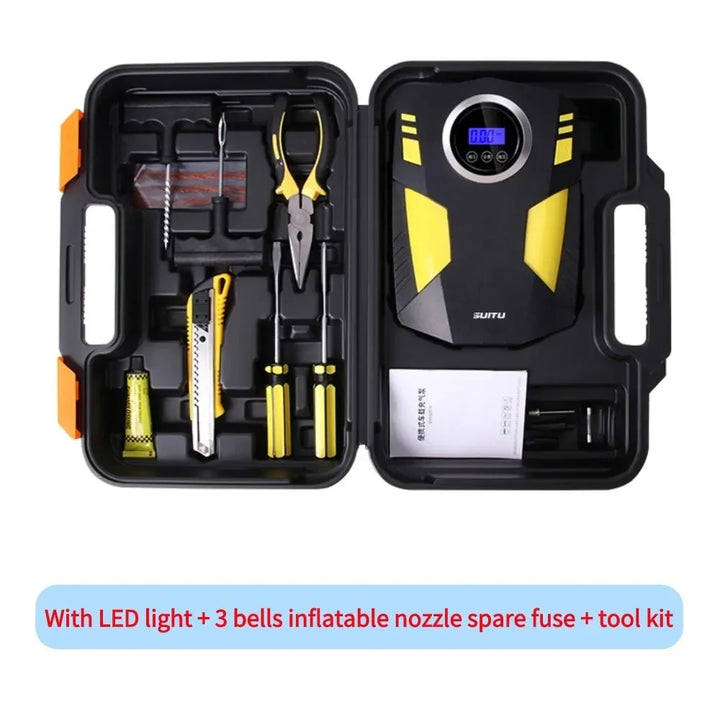 Digital Tire Inflator 150 PSI 12V – Portable Air Compressor Car & Motorcycle