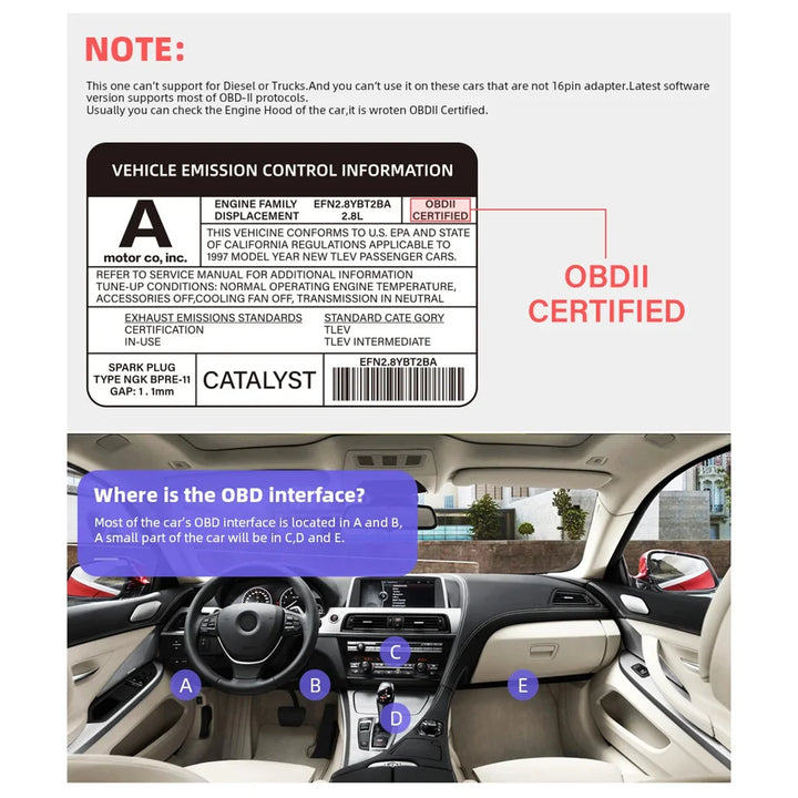 ELM327 Mini OBD2 Bluetooth 5.1 – Compact Car Diagnostic Adapter Android iOS