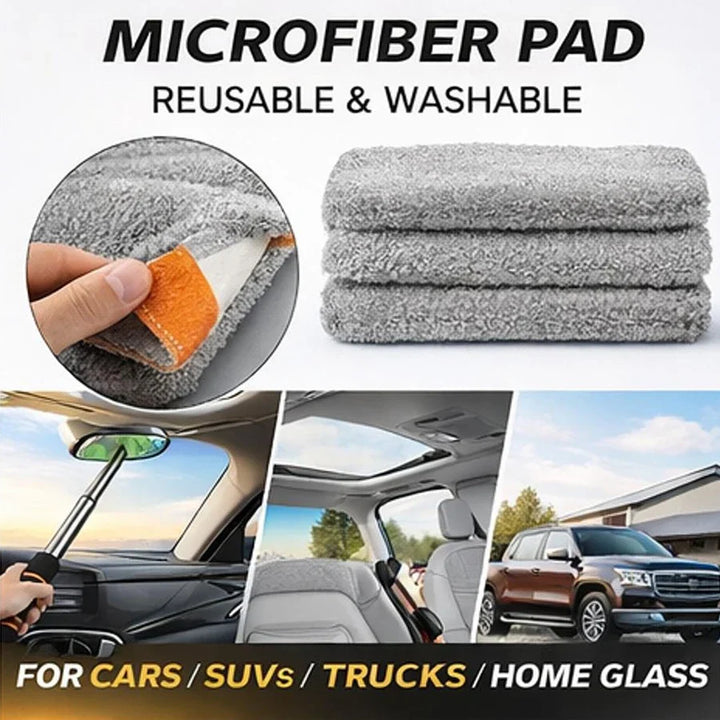 Extendable Microfiber Window Brush – Interior Windshield Glass Cleaner Car Tool