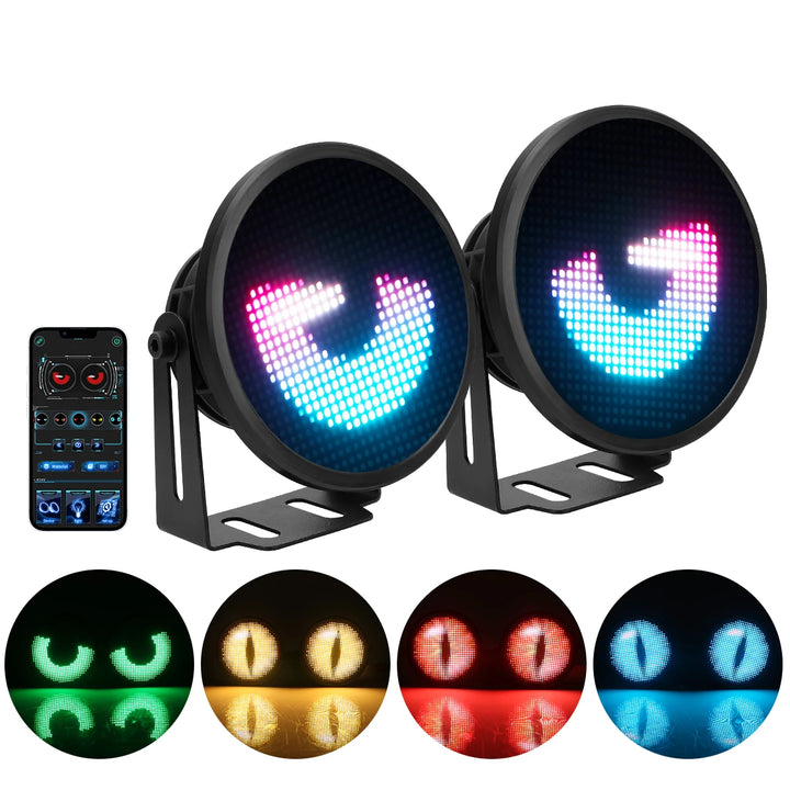 3-Inch APP Angel Eyes LED DRL Fog Lights – Dynamic Blink Screen Pair 12-24V