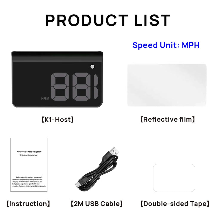 Universal Car HUD Speedometer
