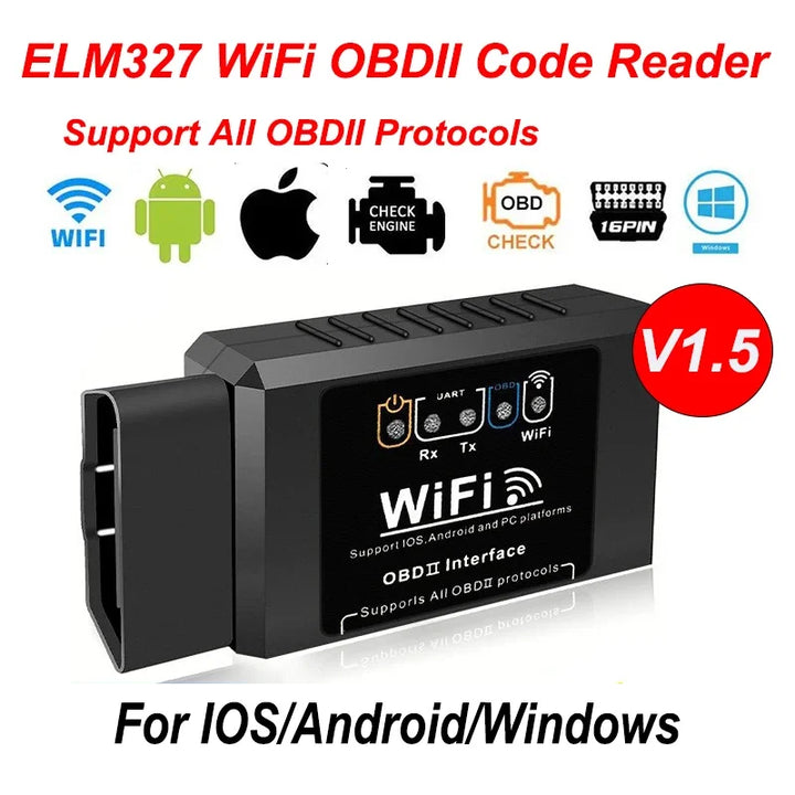 ELM327 WiFi OBD2 Scanner V1.5 – Car Diagnostic Code Reader iOS Android PC