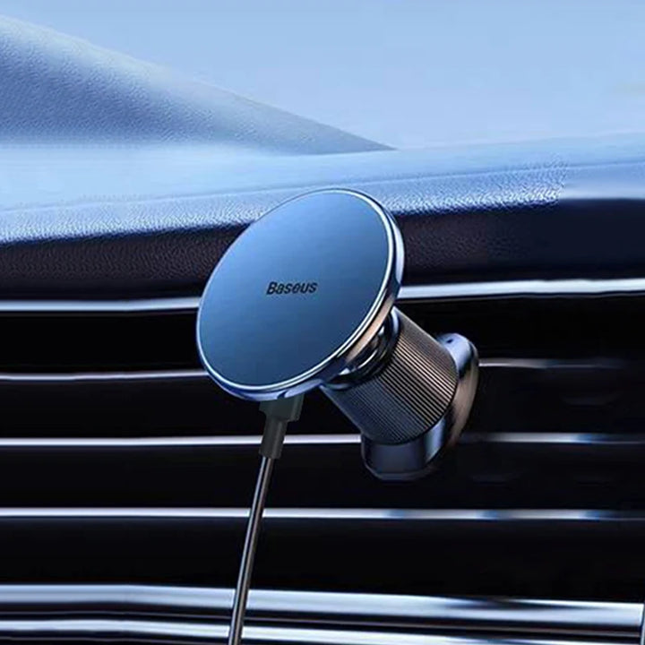 Baseus 15W Magnetic Wireless Car Charger Mount – iPhone 16 to 13