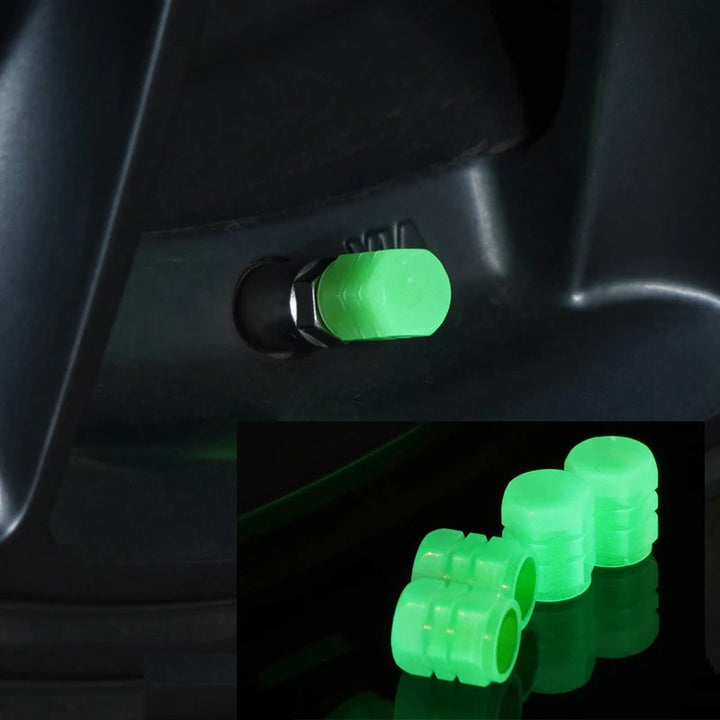 GlowRide™ Luminous Tire Valve Caps – Night Glowing Wheel Decor