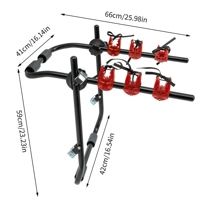 RideMate™ Pro 3-Bike Trunk Rack — Heavy-Duty, Foldable, Universal Fit
