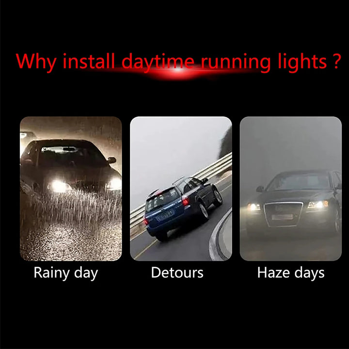 LED DRL Hood Light Strip – Flexible Waterproof Daytime Running Headlight Lamp