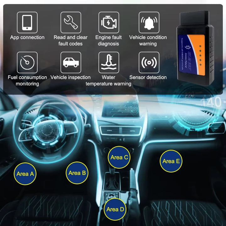 ELM327 OBD2 Scanner V1.5 – WiFi & Bluetooth Car Diagnostic Code Reader iOS