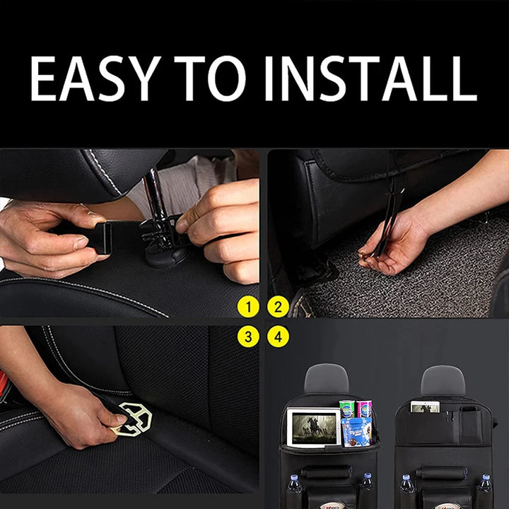 LuxRide PU Leather Car Seat Organizer