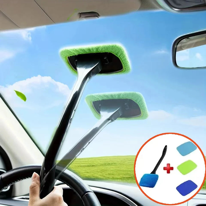 Long-Handle Car Windshield Cleaning Brush – Interior Glass Wiper Wash Tool