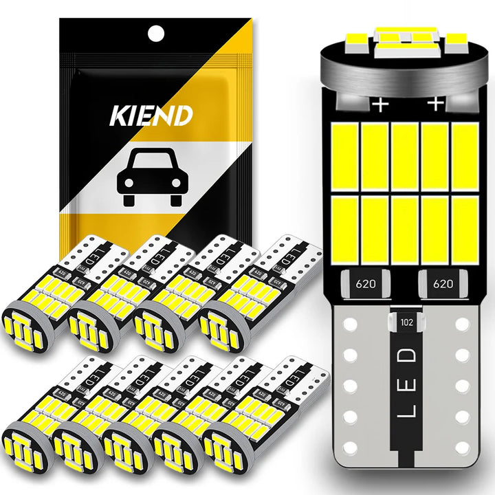 T10 W5W 194 CANBUS LED 10-Pack – White Dashboard Roof & License Plate Light