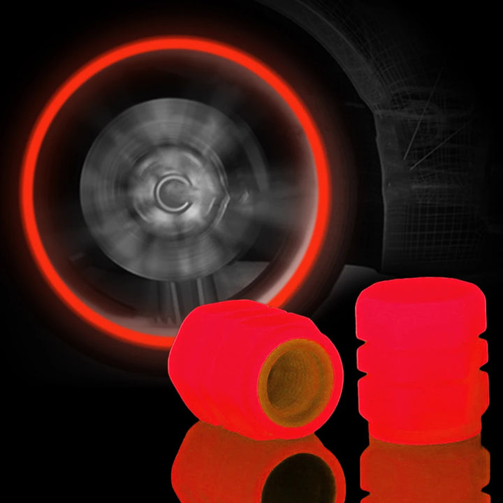 GlowRide™ Luminous Tire Valve Caps – Night Glowing Wheel Decor