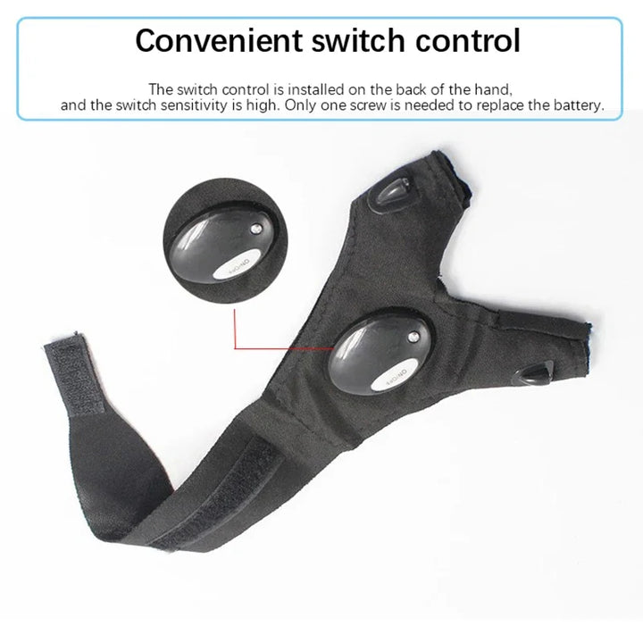 LumiGrip LED Fingerless Gloves