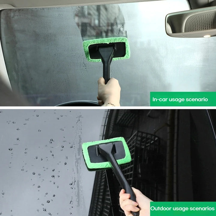 Long-Handle Car Windshield Cleaning Brush – Interior Glass Wiper & Wash Tool