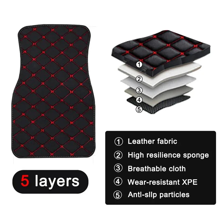 LuxGuard™ 4PCS Universal Leather Car Floor Mat Set