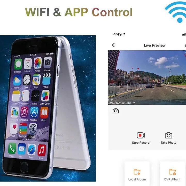 4K WiFi Dash Cam – APP Control 24H Parking Monitor DVR for All Car Models
