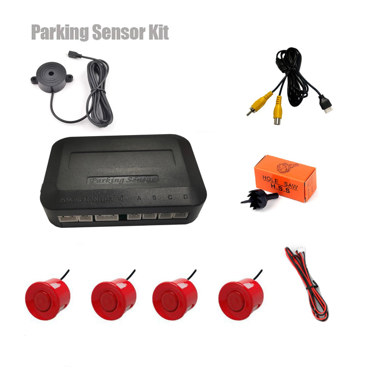 4-Sensor Video Parking Kit – Reverse Radar Digital Display Monitor & Buzzer