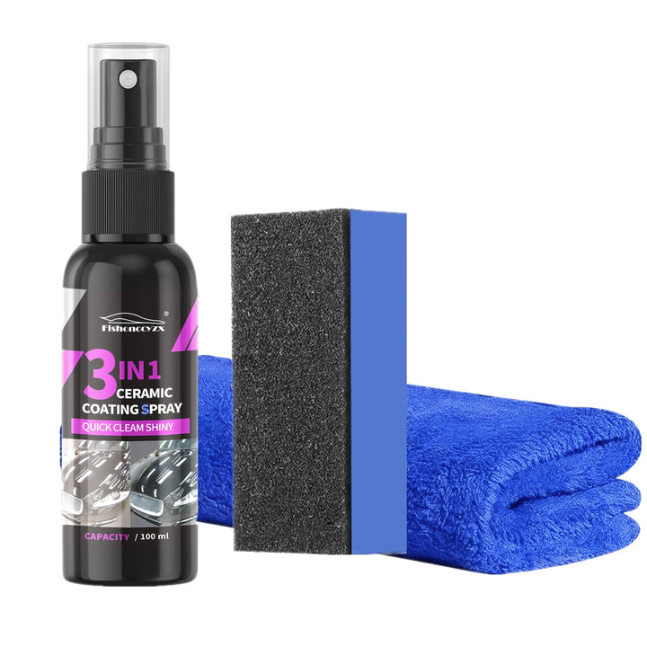 3-in-1 Ceramic Coating Spray – Nano Hydrophobic Paint Protection & High Gloss