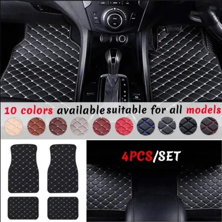LuxGuard™ 4PCS Universal Leather Car Floor Mat Set