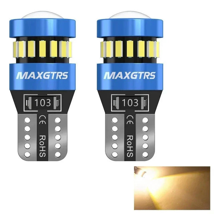 T10 W5W 194 CANBUS LED Bulbs 2-Pack – 6000K White Interior & License Plate