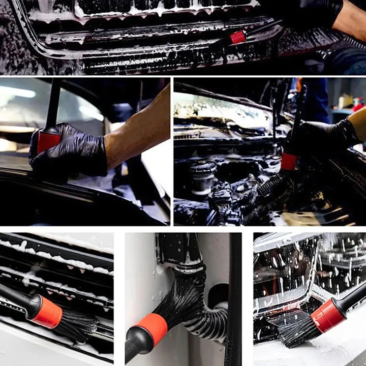 5-Piece Car Detailing Brush Kit – Interior Vents & Wheel Rim Cleaning Set