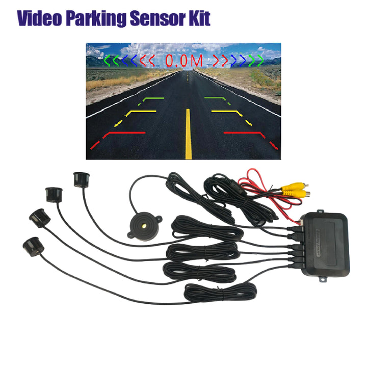 4-Sensor Video Parking Kit – Reverse Radar Digital Display Monitor & Buzzer