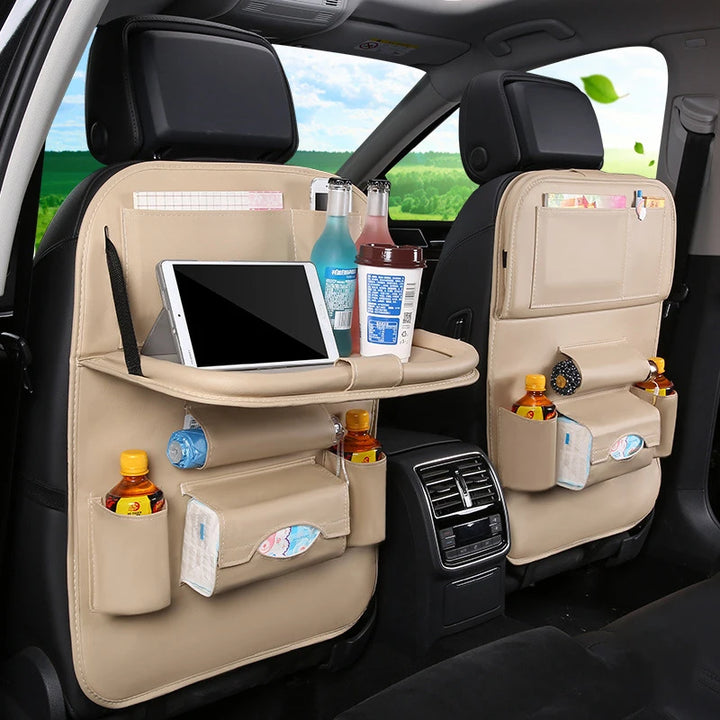 LuxRide PU Leather Car Seat Organizer