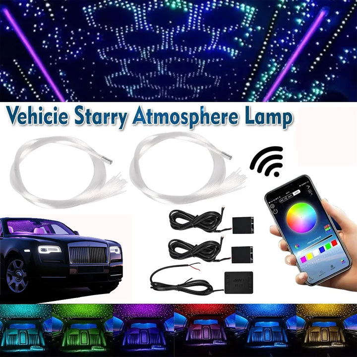 16W Fiber Optic Starlight Headliner RGBW – Car Roof APP & Remote Control Kit