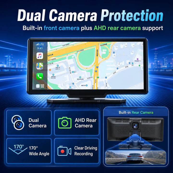 Portable Wireless CarPlay Android Auto Touchscreen – Universal Car Stereo