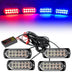 4-in-1 LED Grille Strobe Warning Light – Emergency Flash 12/24V Truck & SUV