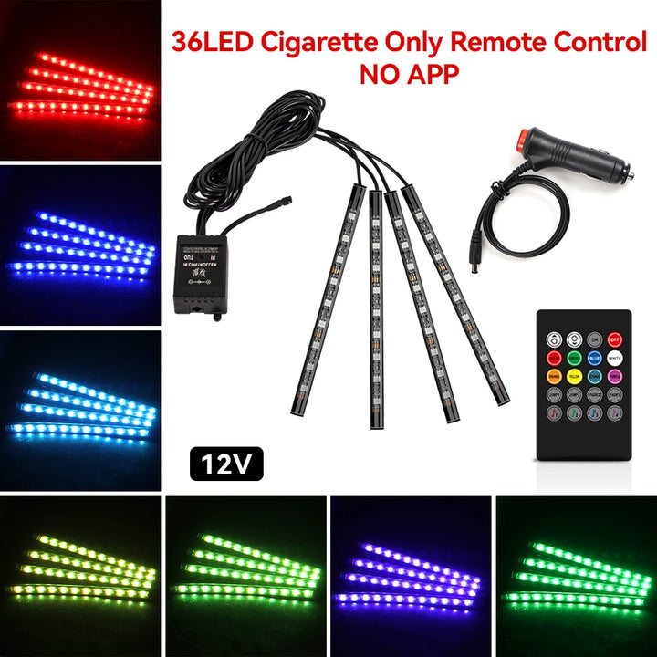 LumiRide™ RGB LED Car Interior Strip Lights