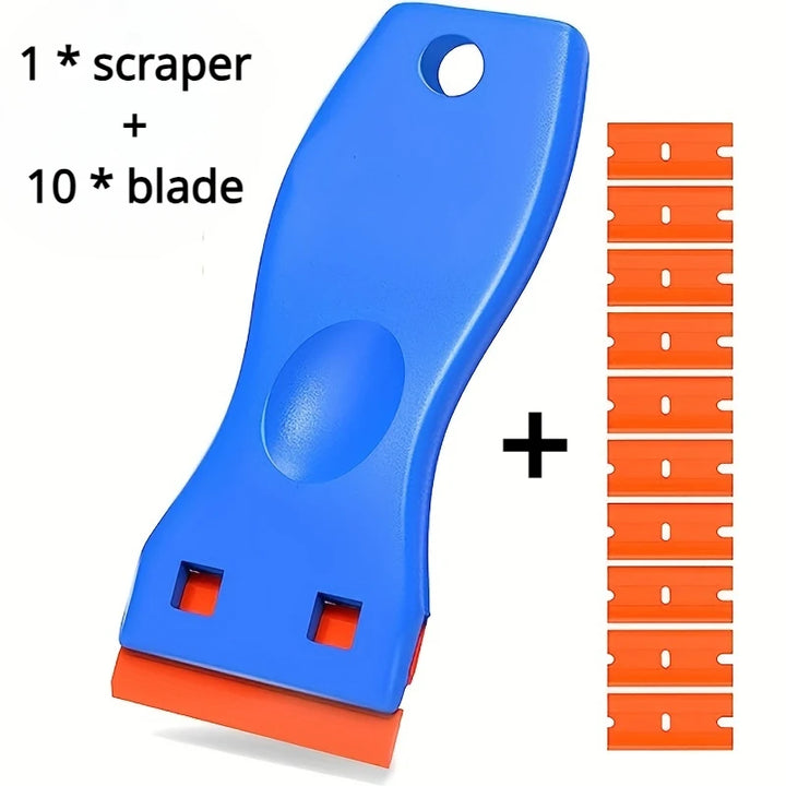 Car Sticker & Film Removal Scraper Set – Paint-Safe Plastic Multi-Use Blade Tool