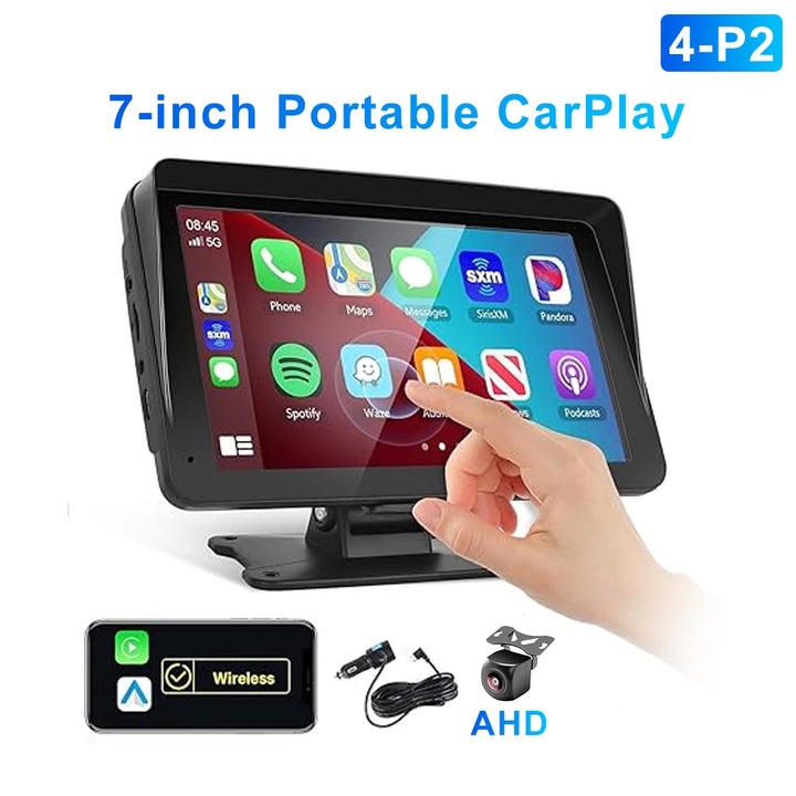 7/9-Inch Portable Wireless CarPlay Android Auto Screen – HD DVR